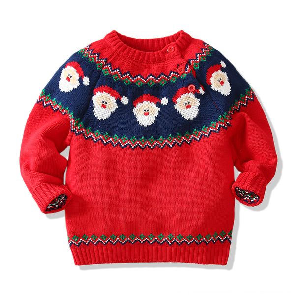 

2019 santa claus children's sweater christmas series 2019 santa pullover claus pullover children's sweater christmas series, Blue