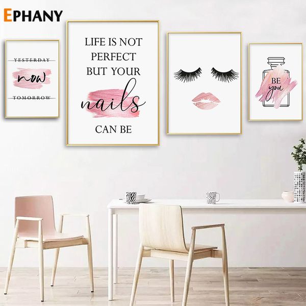 

flower perfume fashion quotes painting makeup artwork poster nail polish canvas print wall art picture modern girl room decor