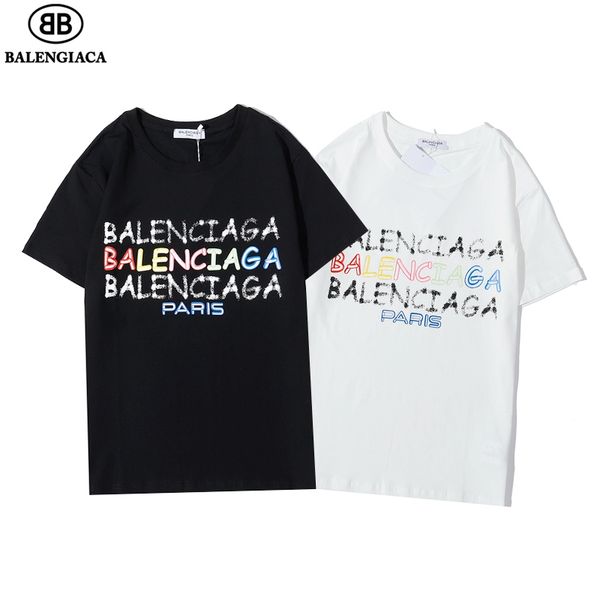 

2020 t shirt mens summer short sleeve selling t shirt men's and women's short sleeve t-shirt print shirts cotton b57, Black