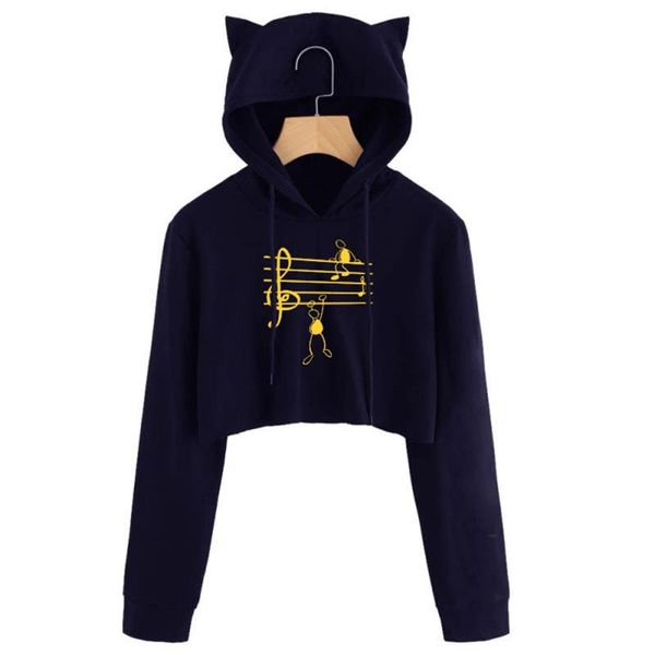 

women's hoodie fashion solid cat ear long sleeve hoodie sweatshirts autumn full hooded pullover women sweatshirts sudadera s-xxl, Black