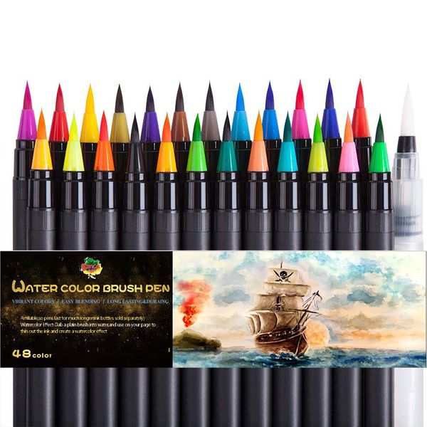 

watercolor brush pen set sketching drawing art marker supplies coloring office color lettering calligraphy water color brush pen