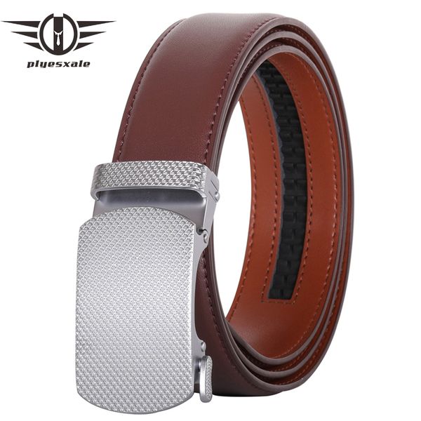 

2020 men belt genuine leather new designer belts men luxury straps male waistband silver automatic buckle belt b118, Black;brown