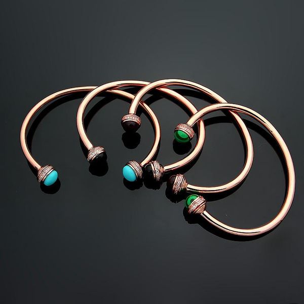 

high grade jewelry wholesale p-letter rotating bead opening bracelet black red agate turquoise bracelet