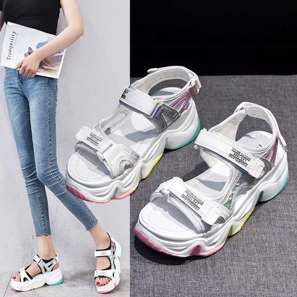 

2020 new summer women sandals fashion ladies casual shoes women's flat heel buckle platform shoes sandals, Black