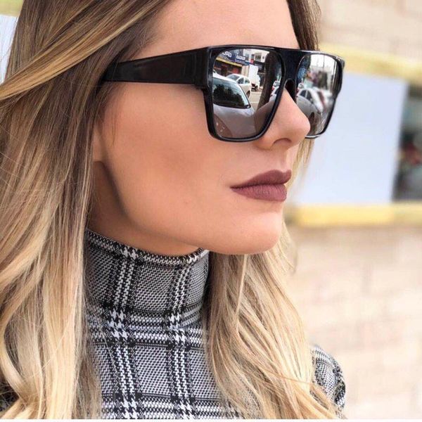 

square sunglasses women mirror sun glasses for ladies oculos de sol with original box, White;black