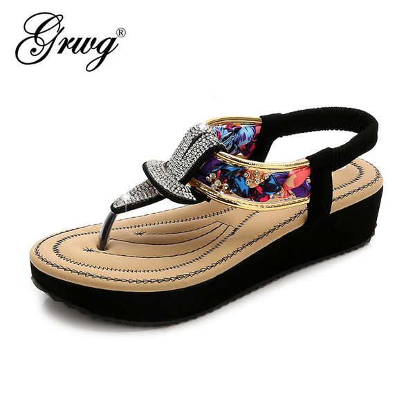 

grwg 2020 sandals women fashion breathable comfort ladies sandals summer shoes wedge black sandal dropshipping