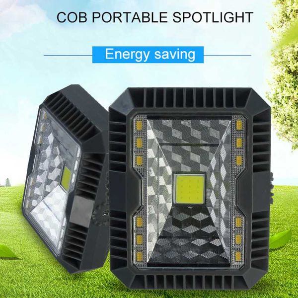 

portable lanterns 5w mini cob + smd led spotlight solar work light outdoor usb rechargeable lamp for mountaineering activities