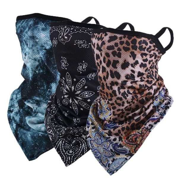 

new elastic head face neck gaiter ear hanging tube bandana scarf dustproof bandana outdoor cycling camping accessory, Black