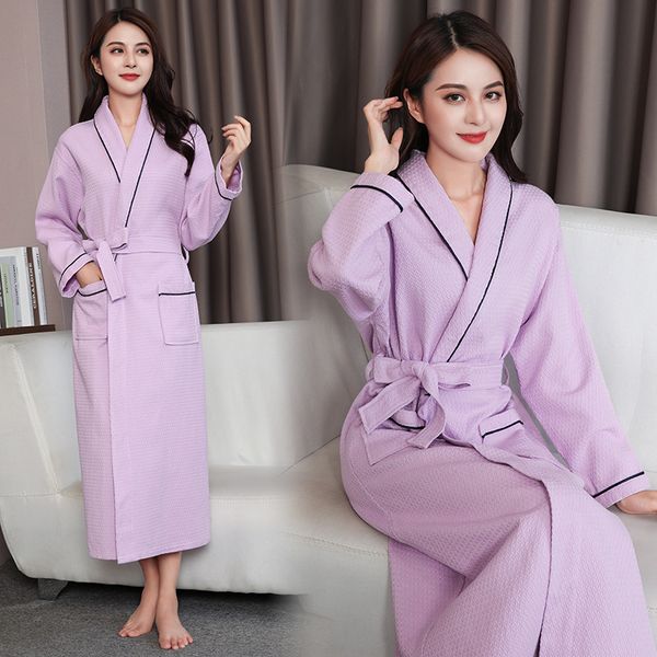

women's sleepwear women long bathrobe cotton antumn softy nightgown casual full sleeve negligee loose lounge home dressing gown, Black;red