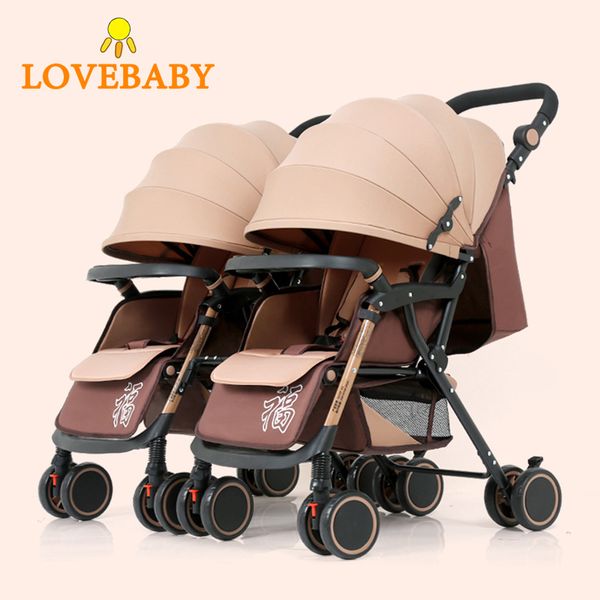 

strollers# twin baby strollers ultra light portable can sit lie detachable folding double pram luxury fashionable be on plane umbrellas