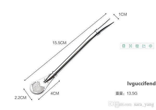 

sell coffee spoons heat resisting stainless steel drinking straws tea strainer non slip for kitchen bar supplies