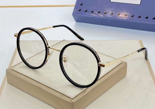 

0679oa eyeglasses mens black/gold full rim optical frame 48mm clear lens round eyeglasses frames eyewear with box, Silver