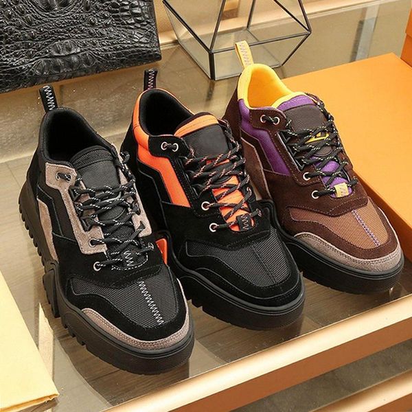 

hiking sneaker men 's shoes drop ship fast delivery vintage outdoor walking breathable lace -up design plus size mens shoes chunky sne, Black