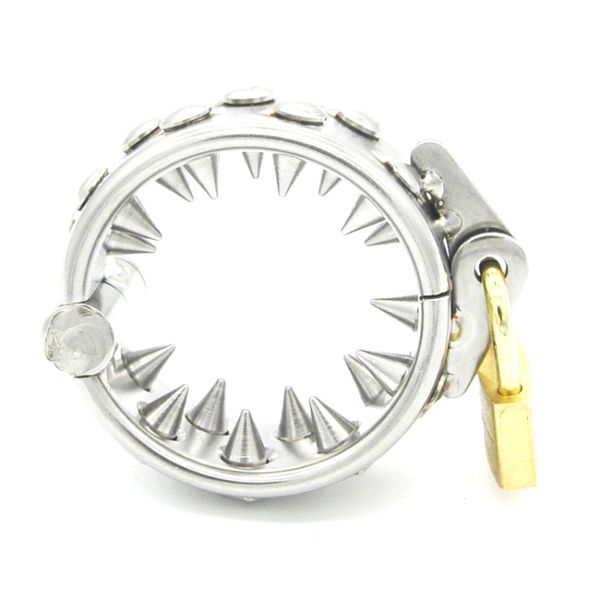 

stainless steel spike cock ring ball stretcher pendant scrotum torture training bondage gear with 18 teeth toys xcxa091-xjl