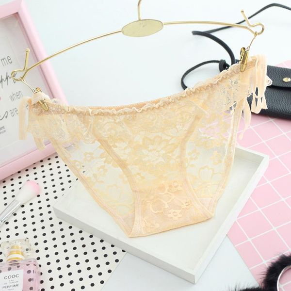 

summer new lace lace panties temptation transparent ladies briefs women, Black;pink