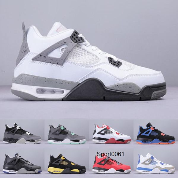 

топ jumpman 4 4s дети мужчины баскетбол обувь 2020 what the black cat thunder утепленная лояльная синяя обувь спорт кроссовки