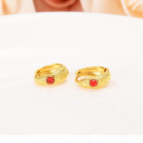 

y red zircon earring luxury lovely kid girls security safety cz princess solid gold gf crystal fine earrings jewelry gifts women, Golden;silver