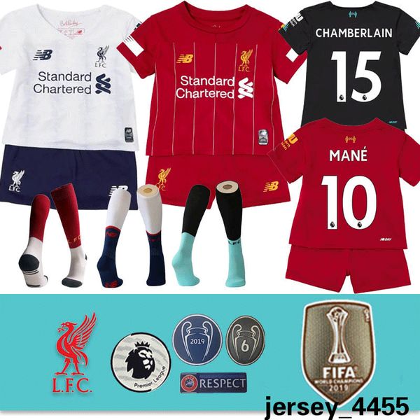 

19-20 kid kit euro size:16-28 100% good quality soccer jersey m.salah virgil a.becker mane firmino lİverpool motocycle racing clothing, Black