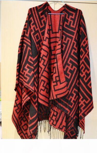 

new arrival aztec wool poncho hooded cape, big size women wrap shawls scarf, ing, Blue;gray