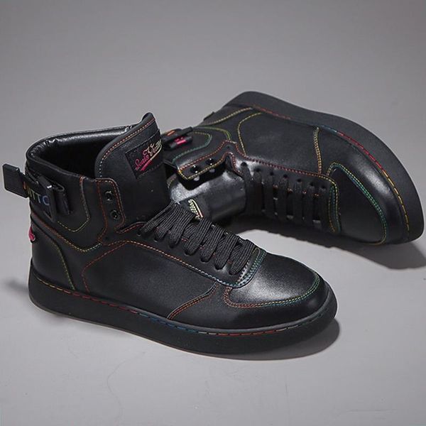 

fashion rivoli sneaker boots mens shoes comfortable luxury footwears lace -up casual men boots calzado deportivo para hombre, Black