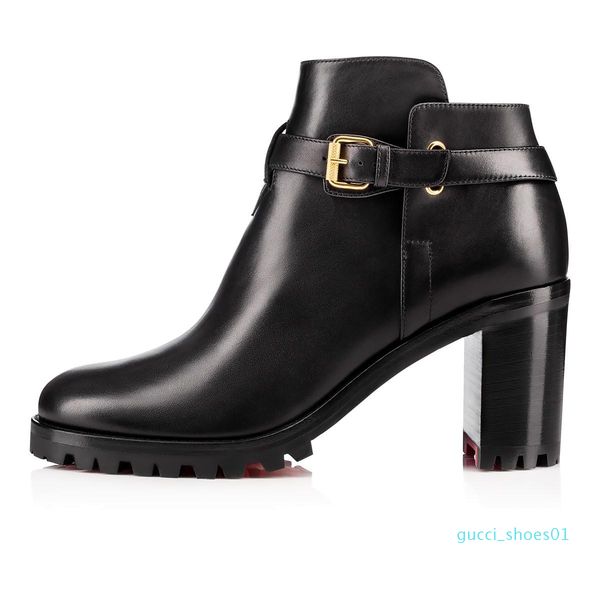 

fashion women red bottom black leather communa ankle for women flat party dress winter luxury designer shoes g01
