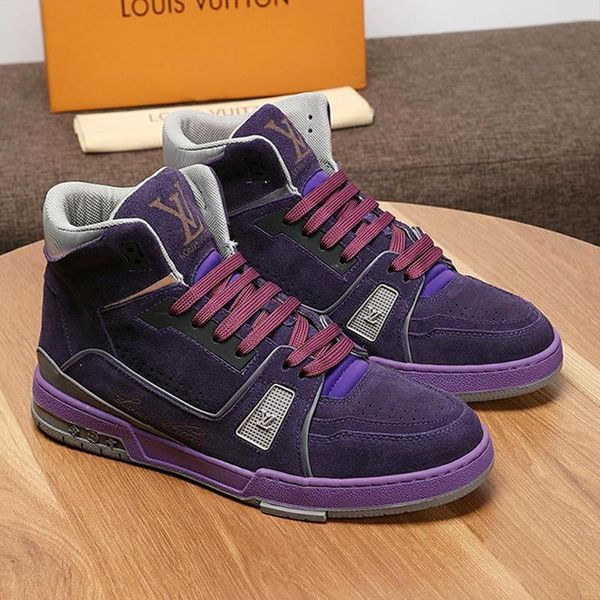 

fashion men shoes trainer sneaker mid -ankle boots luxury leather big size chaussures pour hommes men shoes luxury design