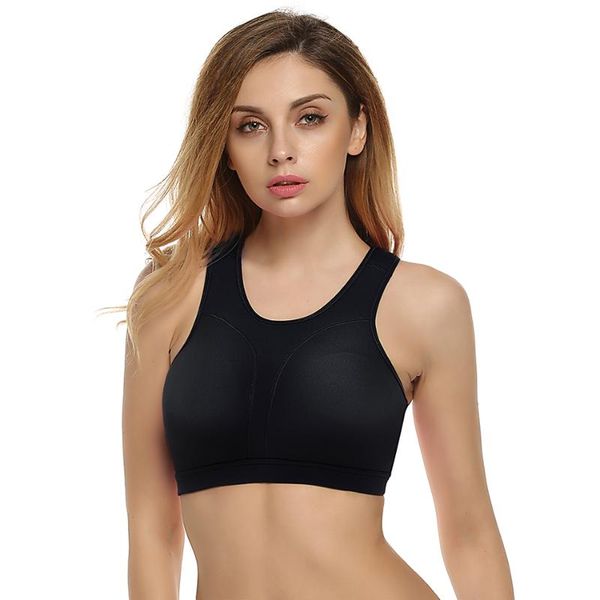 

ekouaer women bra seamless underwear push up bras vest solid fitness shockproof sports padded bra plus size xs-xxxl, Red;black