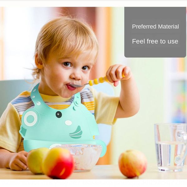 

silicone baby dining silicone napkin napkin cartoon waterproof super soft dining bib children's large saliva bib wash free
