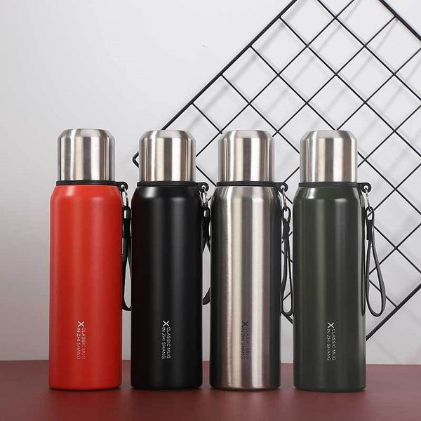 

inside and outside 304 vacuum all-steel stainless steel thermos cup convenient sports outdoor tourist thermos cup kettle kettle