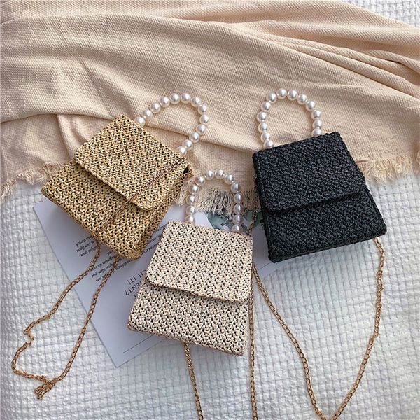 

summer beach соломенная сумка crossbody сумки для женщин 2020 pearl rattan женщин сумки на ремне сумки дамы сцепления bolso mujer hot