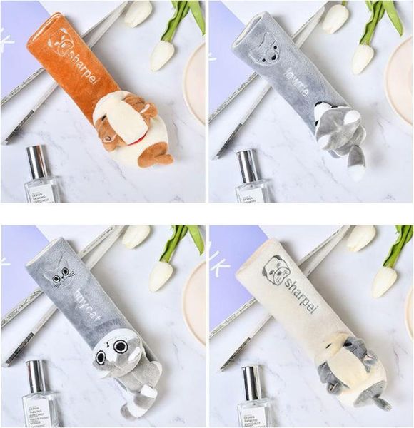 

wholesale] 20pcs 23*7cm child pillow car seat belt cover plush animal doll shoulder pads auto interior decoration accessories