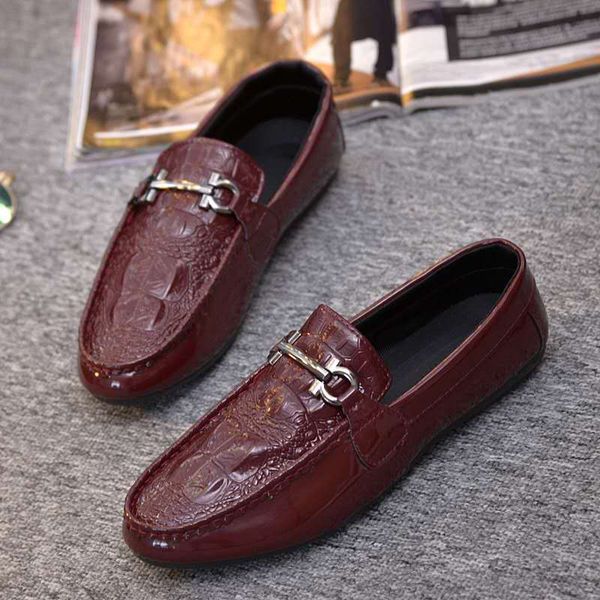 

spring peas shoes men's business casual shoes new leather men korean version trend men's breathable lazy, Black