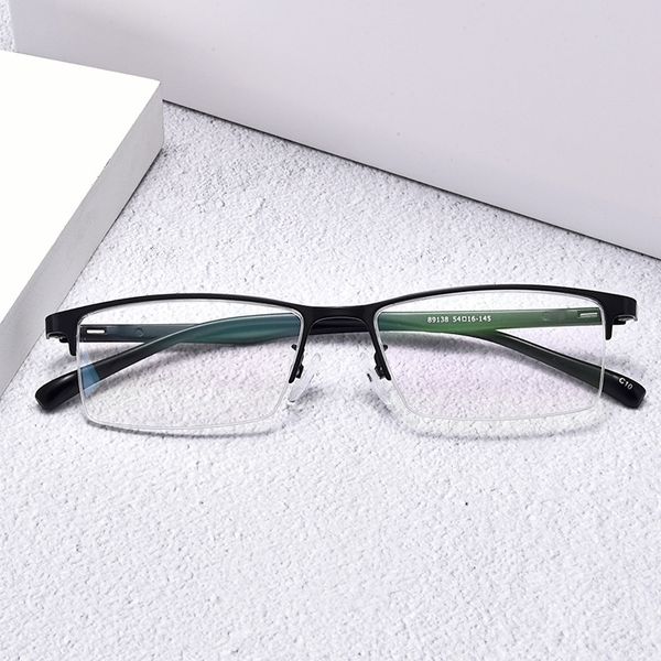 

men's business myopia ultra-light half- frame myopia glasses frame danyang shizhiyue glasses factory 89138, Silver