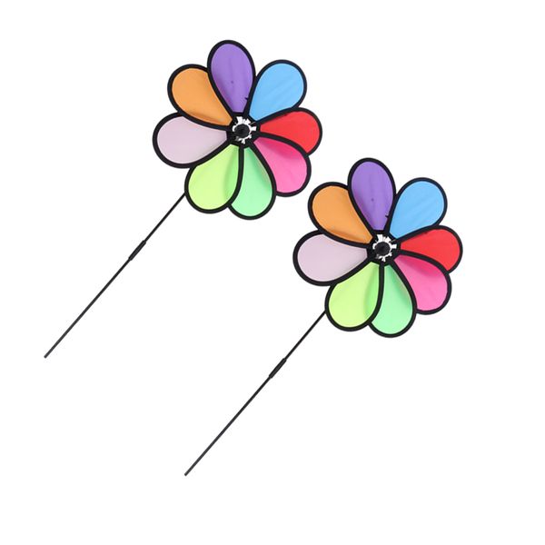 

2pcs colorful windmill pinwheel with handle party decor kid toy gifts 30cm