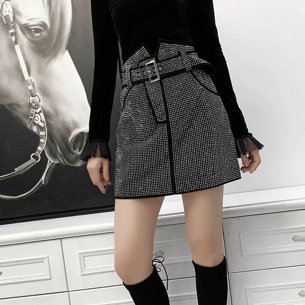 

women skirt natural sheepskin genuine leather fashion female design a real slim hip masonry skirt h719, Black