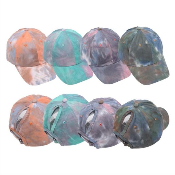 

hats tie-dyed ponytail hat sunscreen sunshade caps gradient outdoor colorful hats party hats fisherman headgear sport baseball cap lsk346, Yellow