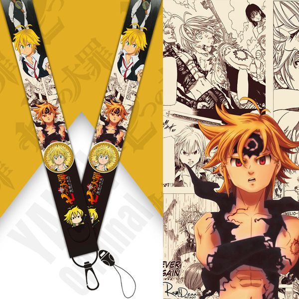 

the seven deadly sins lanyard printed neck strap for id badge phone holder keychain cosplay prop accessory cartoon, Silver
