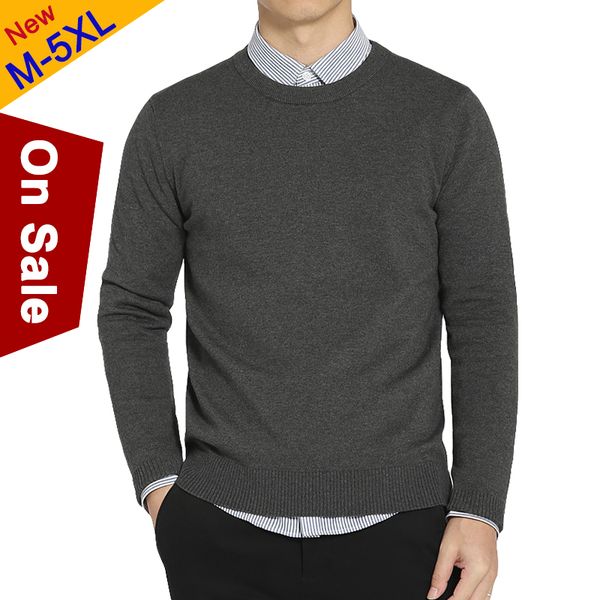 

muls 2020 spring sweater men pollovers cotton knitted sweaters jumper crew-neck knitwear jersey shirt men plus size 4xl 5xl, White;black