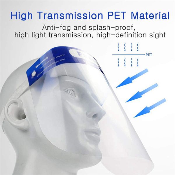 

US In Stock PET Full Protection Face Shield Mask Kids Safety PVC Clear Adult Child Protective Hat Mouth Eye Face Cover Screen Mask