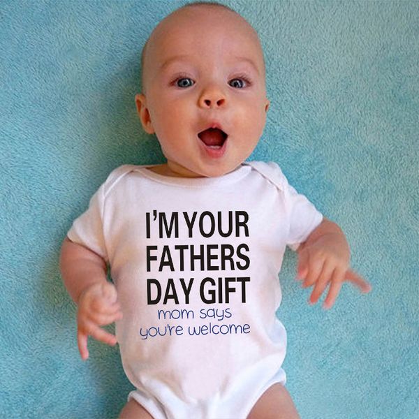 

fathers day newborn kids baby girl boy clothes daddy letter print cotton romper cute lovely sunsuit outfit, Blue