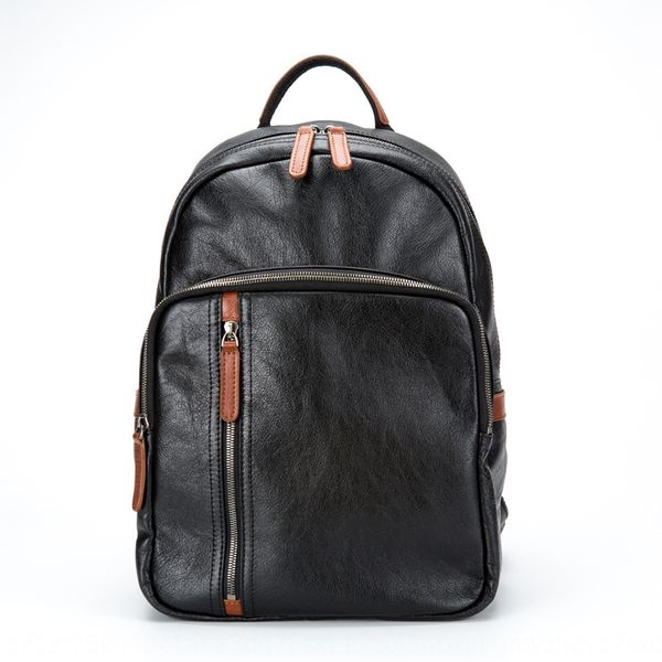 

4bxyo tree paste cowhide japanese and korean personalized fashion contrast color leisure bag new leisure bag backpack backpack style in 2020