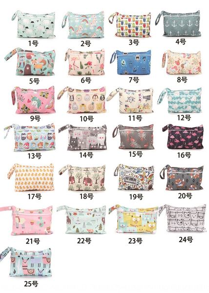 

25 cartoon mini single zipper diaper cosmetic cotton diaper storage bag storage bag suitable for overseas