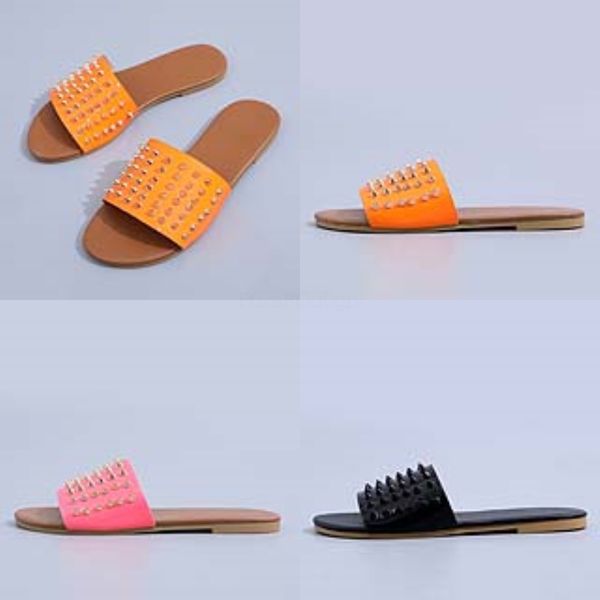 

dener women summer outdoors slippers flat eel fasion striped mixed color sandals scuffs slippers non-slip lady slippers#802, Black