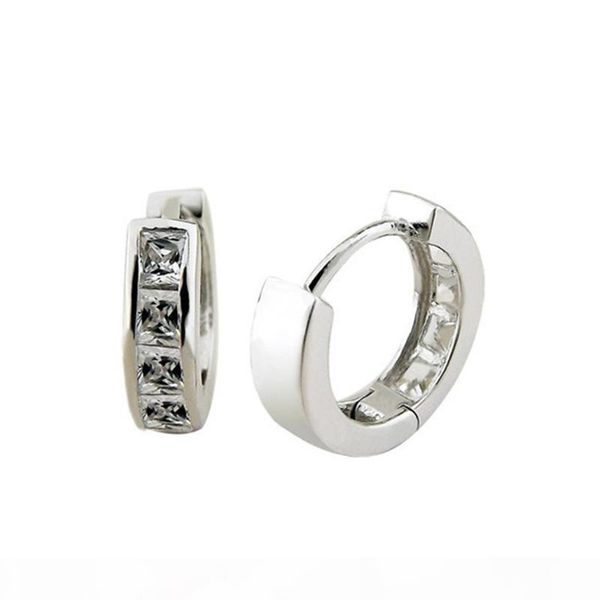 

g 925 silver stud earrings natural white crystal hoop earring for women fashion ear ring mens diamond earring, Golden;silver