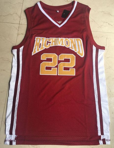 

mens richmond oilers timo cruz #22 coach carter movie basketball jersey red white stitched samuel l. jackson, Black