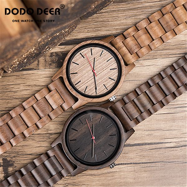 

wristwatches dodo deer fashion quartz walnut wooden watch mens watches clock relogio masculino men's c10 dropship, Slivery;brown