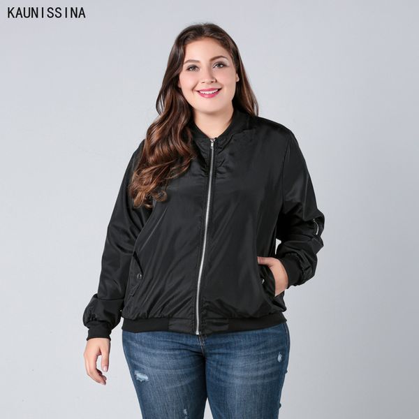 

plus size jacket -4xl women coat casual zipper jacket ladies outwear coats women causal clothing black army green, Black;brown