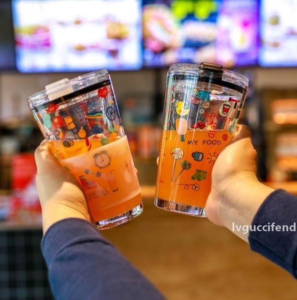 

the latest 15.2oz tuya scale glass glass coffee cup milk oat breakfast cup heat-resistant water cup large capacity support cus