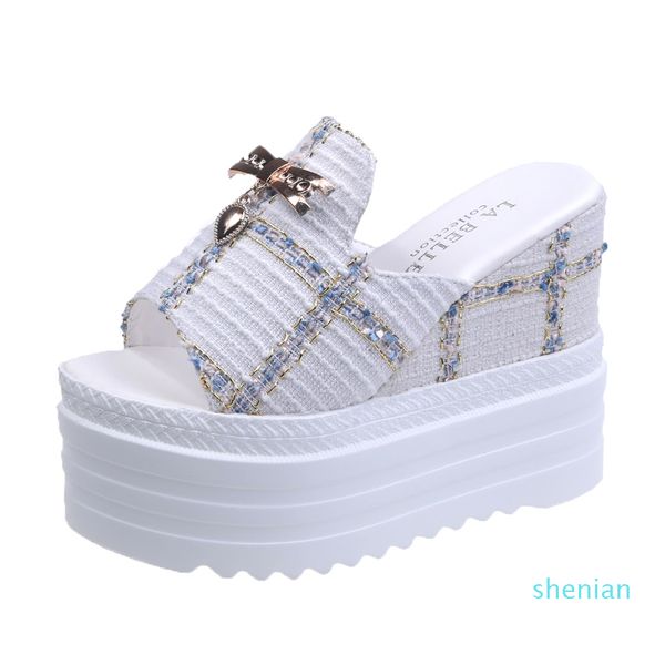 

new fashion female slates wedge super high heels flip flops platform beach designer slides summer women sandals zapatos de mujer, Black