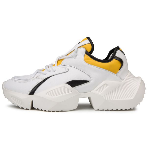 

men chunky shoes quality pu leather breathable casual dad shoes lace up fashion outdoor men sneakers male y98j, Black